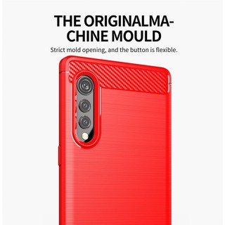 Mới LG Velvet 5G Mềm Chống Sốc TPU Ốp Lưng Sợi Carbon Kết Cấu Chống Sốc Bảo Vệ Vỏ Điện Thoại