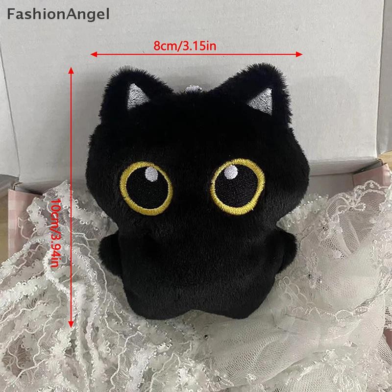 FashionAngel 1PC 12cm Dễ Thương Đen Sang Trọng Móc Khóa Hoạt Hình Mèo Con Mềm Nhồi Bông Búp Bê Mặt Dây Chuyền Chìa Khóa Ô Tô Ba Lô Túi Trang Trí Trẻ Em Quà Tặng VN