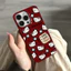Lucky kt rượu vang mèo mềm cho ốp lưng iphone 16PROMAX 16 15 15promax 14promax 13promax 11 11pro 12promax XR 7p 8plus Kết cấu bề mặt sáng
