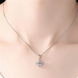 Vòng Cổ Kim Cương Mosan Bạc S925 Mặt Dây Chuyền Hoa May Mắn Màu Xanh Mosan Kim Cương Bạc Mặt Dây Chuyền Bốn Cánh Hoa S86