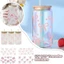 Nhãn dán chuyển LAKAM UV DTF, Nhãn dán quấn mịn màng, Đề can nơ màu hồng chống thấm nước cho cốc thủy tinh 16Oz
