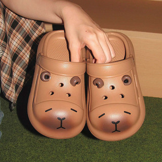 XIXITIAO Giày Sandal Nam Nữ Vui Nhộn Mùa Hè 2025 Phong Cách Mới EVA Đế Mềm Cá Tính Kapibara Cha Mẹ-Con Đi Biển Lỗ Giày