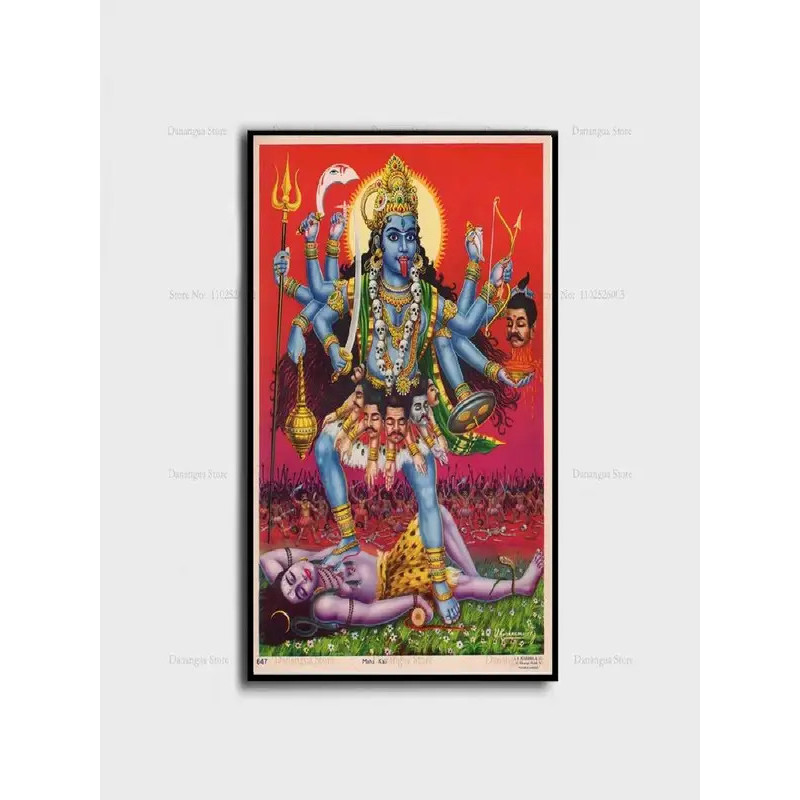 Nữ Thần Lakshmi Phong Phú Truyền Thống Ấn Độ Nghệ Thuật Poster In Hình Ấn Độ Nghệ Thuật Treo Tường Tranh Canvas Cho Phòng Khách Trang Trí Nhà