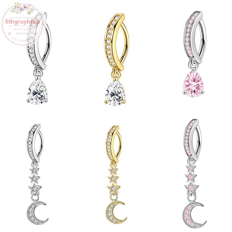 STHB Thời Trang Tinh Tế Bụng Nút Gợi Cảm Cơ Thể Xuyên Trang Sức Nữ Zircon Rốn Barbell Thời Trang Bụng Nhẫn Tặng VN