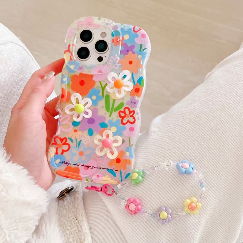 Sunflowers Chain Waves Hai Chiều Stealth Giá Đỡ Ốp Lưng Điện Thoại iPhone 16ProMax 16Plus 15 14 13 12 11 Vỏ Bảo Vệ Chống Sốc