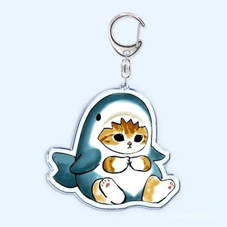 Phim Hoạt Hình Ngủ Cá Mập Mèo Người Bạn Tôm Meo Keychain Cho Nam Giới Phụ Nữ Phụ Kiện Túi Móc Chìa