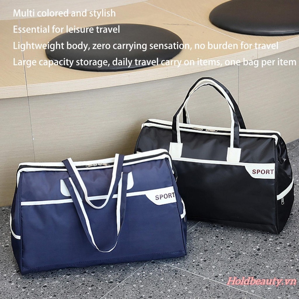 Túi Duffel du lịch Túi qua đêm Túi Tote tập thể dục có dây kéo dung tích lớn dành cho nữ và nam giới