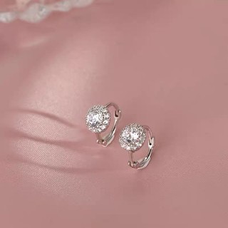 Bông tai Zircon bạc S925 Trang sức thời trang đơn giản Quà tặng nữ