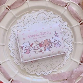 Ví đựng tiền xu WOOLYNOOK, Ví ngắn Mikko bằng da PU, Túi đựng tiền hoạt hình dễ thương dành cho nữ Cô gái