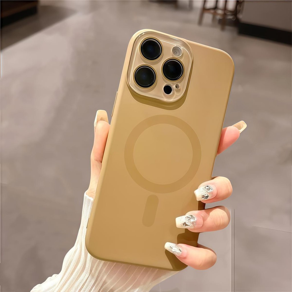 Macaroon màu lỏng da cảm giác từ tính Vỏ điện thoại iphone16 Pro Max 15 14 13 12 11 vỏ cho vỏ iPhone Vỏ mềm silicon TPU chống sốc