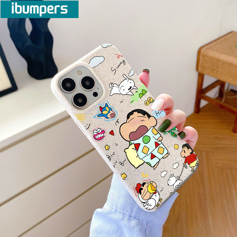 ibumpers Ốp Lưng iPhone Dễ Thương Hài Hước Shin Chan Họa Tiết Ốp Điện Thoại Dày Dặn Silicon Mềm Chống Sốc Chống Bẩn Cho Iphone 16 15 14 12 13 11 Pro Max IP 7 8 Plus X XS XR