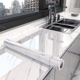 Giấy dán tường gạch JKDESIGN, Miếng dán tường mặt bàn bếp 60cmx2m chống dầu, Phim cải tạo bếp bằng đá cẩm thạch chống thấm nước bền bỉ