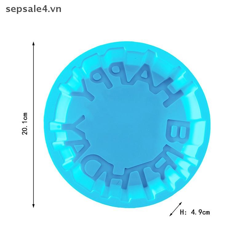 # Mới # Happy Birthday Chảo nướng tròn Mousse Khuôn silicon Khay nướng bánh DIY.