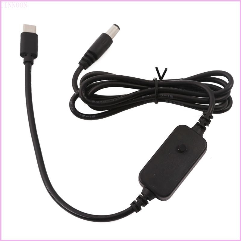 Cinna USB C đến 5 5x2 1mm 5V 9V 12V 15V 20V Cáp nguồn có thể điều chỉnh có màn hình đầu ra