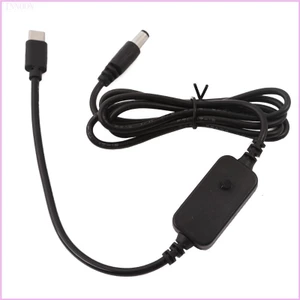 Cinna USB C đến 5 5x2 1mm 5V 9V 12V 15V 20V Cáp nguồn có thể điều chỉnh có màn hình đầu ra