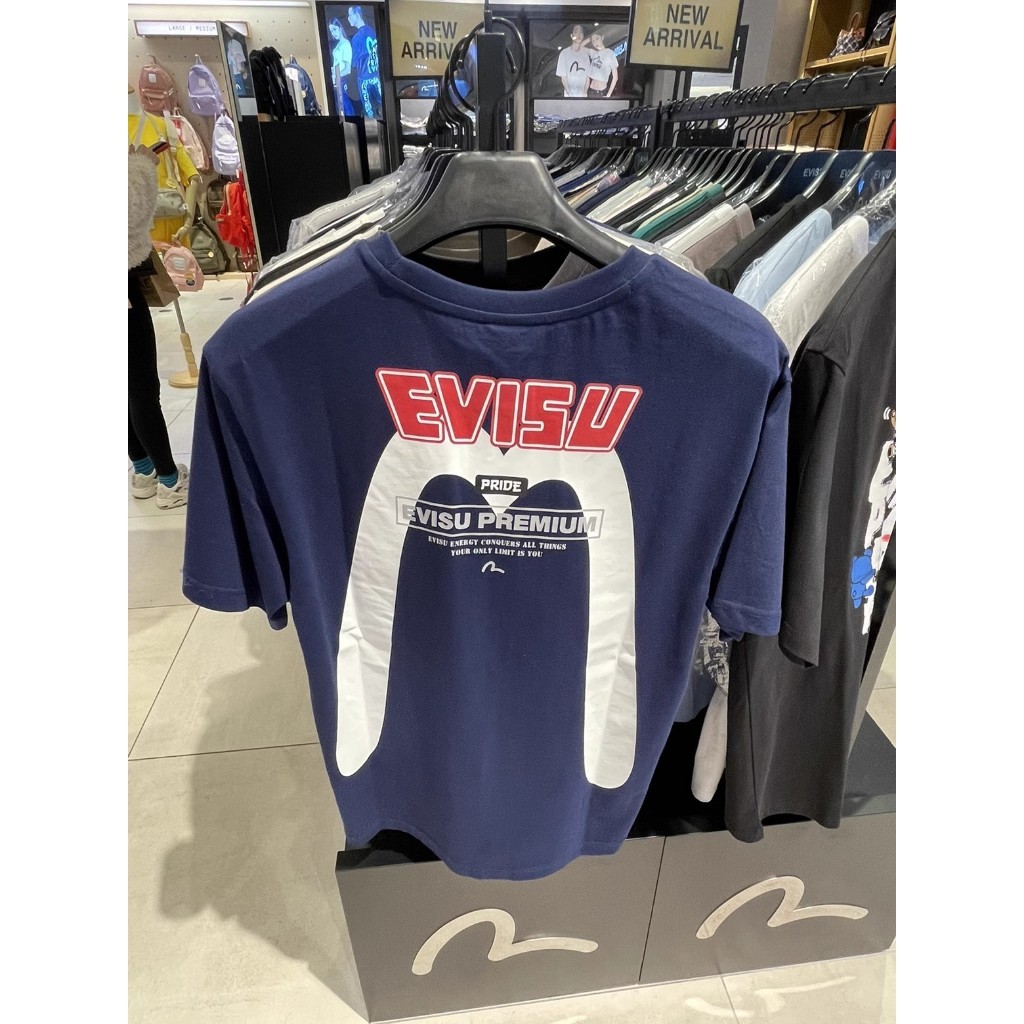 Áo thun ngắn tay in hình Evisu mới phổ biến dành cho nam và nữ, dáng ...