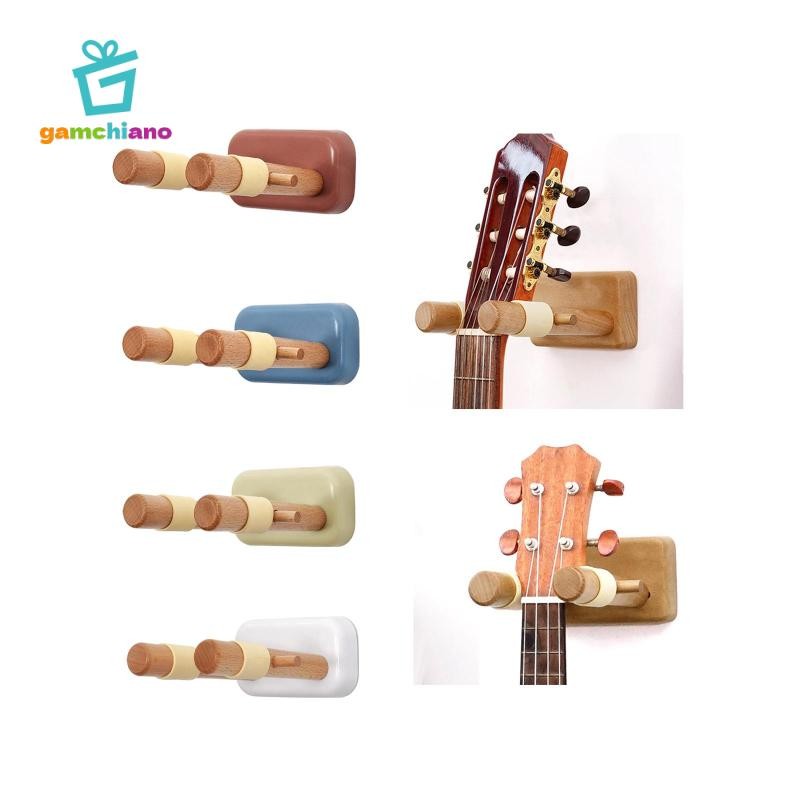 Giá treo tường đàn Guitar, Móc treo đàn Ukulele có ốc vít, Giá đỡ đàn Guitar, Gỗ