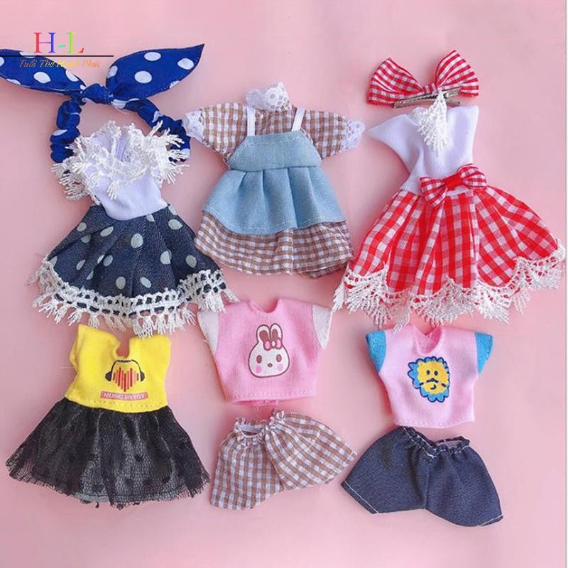 [XZNZMM] 1: 8 Nhà Búp Bê Búp Bê Quần Áo Váy Phù Hợp Với Trẻ Em DIY Búp Bê Đầm Bé Gái Đồ Chơi LMWU