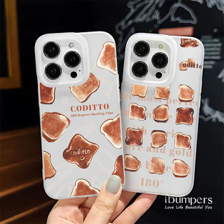 ibumpers Ốp Điện Thoại iPhone INS Họa Tiết Bánh Mì Dễ Thương Ốp Lưng Trong Suốt Nhám Mờ Chống Bẩn Chống Sốc Cho IPhone 16 15 14 12 13 11 Pro Max IP 7 8 Plus X XS XR