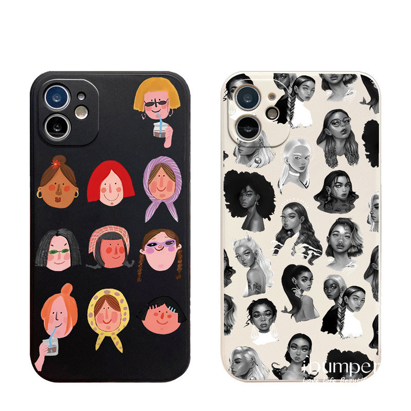 ibumpers Ốp Điện Thoại iPhone Họa Tiết Người Phụ Nữ Sành Điệu Mát Mẻ Cho IPhone 16 15 14 12 13 11 Pro Max IP 7 8 Plus X XS XR Ốp Lưng Silicon Mềm Chống Sốc