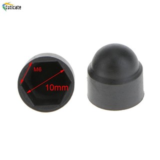 10x Nút Nylon Nhựa Đen / Đầu DOME Lục Giác Vít Bu Lông Mũ M6 X 10MM