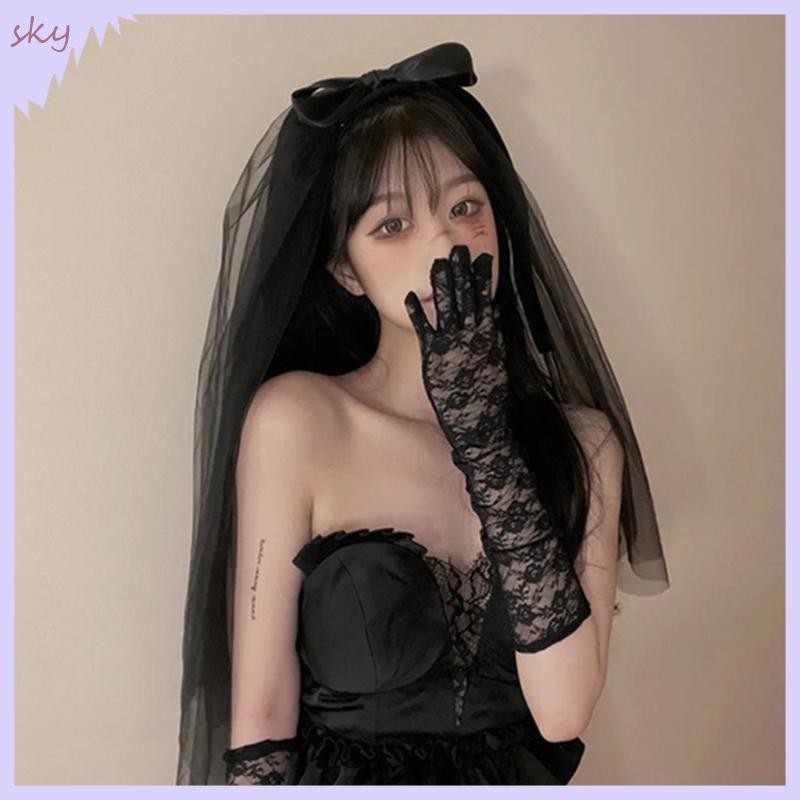 Bầu Trời Lãng Mạn Đám Cưới Cô Dâu Veil Với Nơ Cô Dâu Veil Ngắn Voan Veil Đám Cưới Phụ Kiện Tóc Cho Nữ Phù Dâu