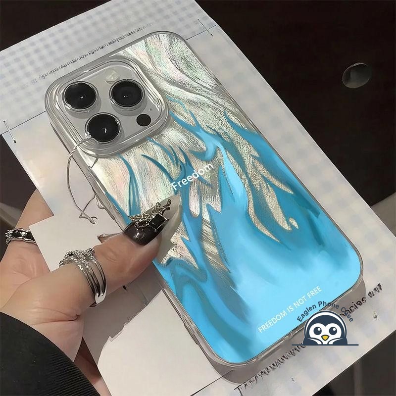 Ốp Điện Thoại Camlet Ngọn Lửa Xanh Và Hồng Mới Cho OPPO A5 Pro Reno 13F 13 12 FS Pro 12F Realme 14 Pro Plus F27 5G Shine Back Cover Cặp Đôi Vỏ Mềm Chống Rơi