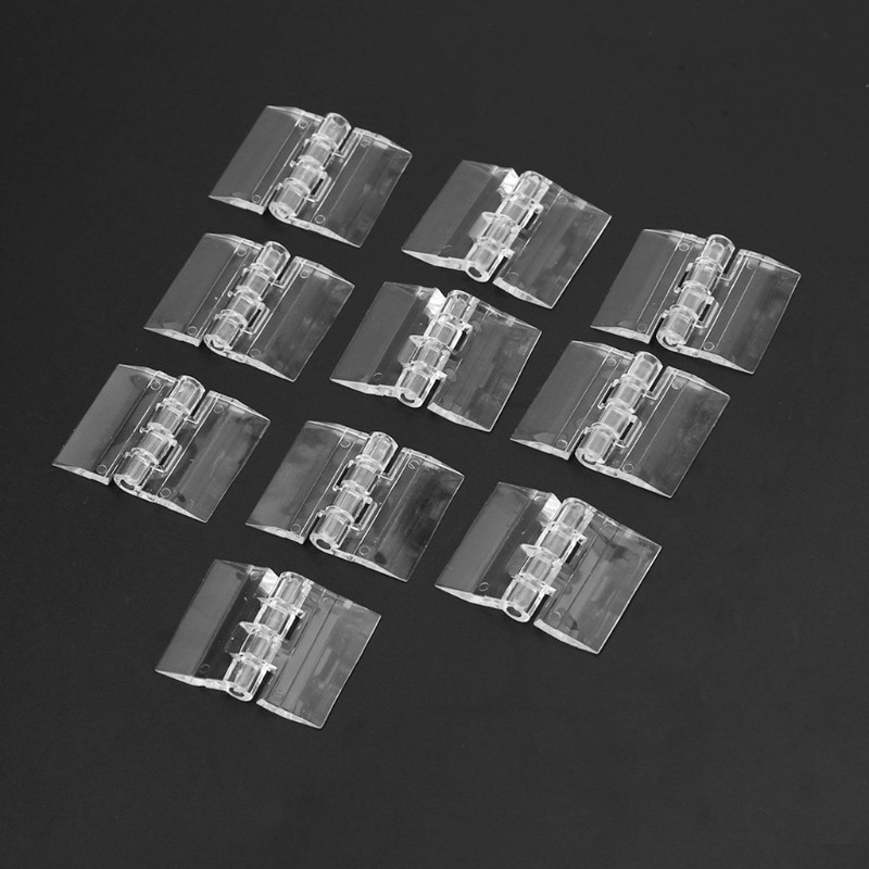 10 Chiếc Nhựa Trong Suốt Gấp Bản Lề Bền Trong Suốt Acrylic Bản Lề Dụng Cụ Tủ Phần Cứng Nội Thất Tủ Cửa Bản Lề