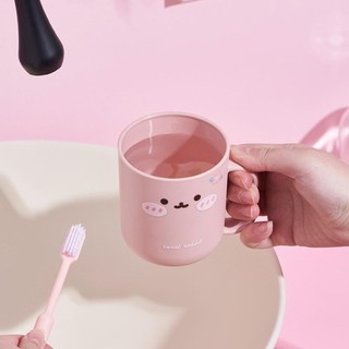 Cốc súc miệng nhựa di động, hộp đựng bàn chải đánh răng hoạt hình dễ thương cho gia đình