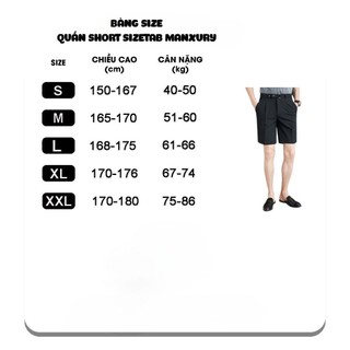 Quần Short Nam Cao Cấp, Quần Short Tây Nam Có Đai Chỉnh Eo Sidetab Vải Tuyết Mưa Không Bai Xù S06