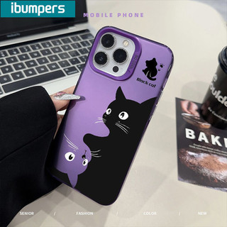 ibumpers Ốp Lưng IPhone Xinh Mèo Hoạt Hình Mát Mẻ Ốp Điện Thoại IMD Cứng Trơn Chống Bẩn Chống Sốc Cho IPhone 16 15 14 12 13 11 Pro Max
