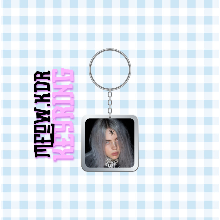 Móc khoá nhựa/Keyring ca sĩ Billie Eilish (Đọc mô tả để biết thêm thông tin)