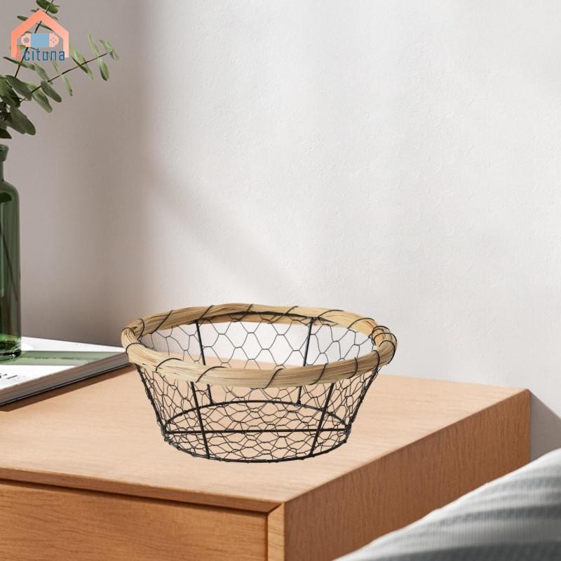 Giỏ dệt dây sắt Bát phục vụ cổ điển cho trang trại nhà bếp
