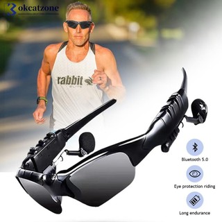 Okcatzone 5.0 Kính âm thanh Bluetooth thông minh Thể thao ngoài trời Đi xe đạp Tai nghe âm thanh vòm Nghe cuộc gọi nhạc Kính râm phân cực S7X6