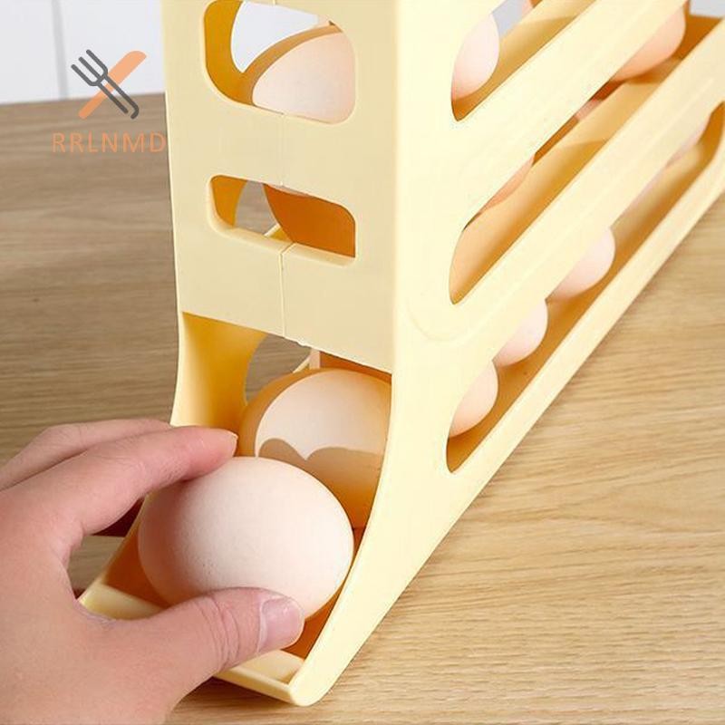 Rrlnmd Hộ Gia Đình Tự Động Lăn Trứng Hộp Bảo Quản Nhà Bếp Tủ Lạnh Cửa Bên Bảo Quản Trứng Giá 30 Hộp Trứng MỚI