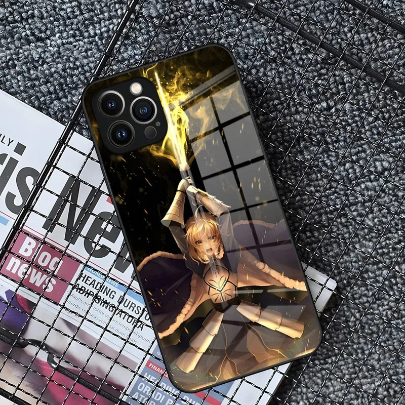 BK-1 Fate stay night Ốp Lưng Điện Thoại iPhone 17,15 14 Pro 11 13 12 Mini XS XR Max 6 8 7 Plus SE Kính Thiết Kế Sang Trọng Cove