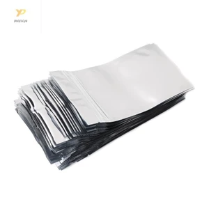 Ppy 50 Chiếc 8 5x14cm Bạc Nhôm Lá Mylar Có Thể Thu Hồi Túi Trước Trong Suốt Chống Rò Rỉ
