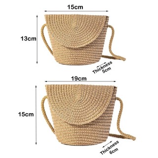 Túi Rơm TOSE, Túi Xách Ống Hút Mini Handmade, Ví Đựng Tiền Xu Hình Vỏ Túi Đi Biển Mùa Hè Trẻ Em