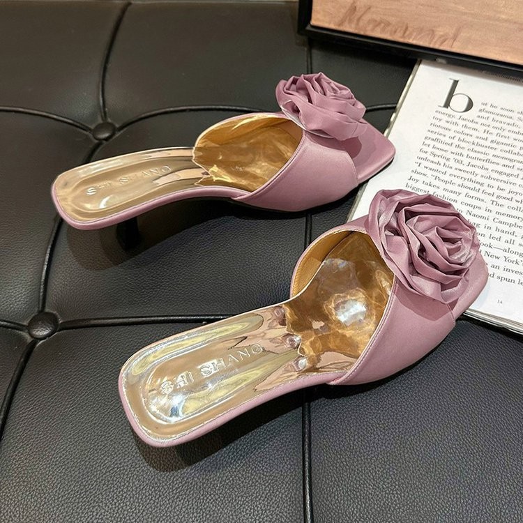 Dép Sandal Hoa Thanh Lịch Dép Cao Gót Pháp