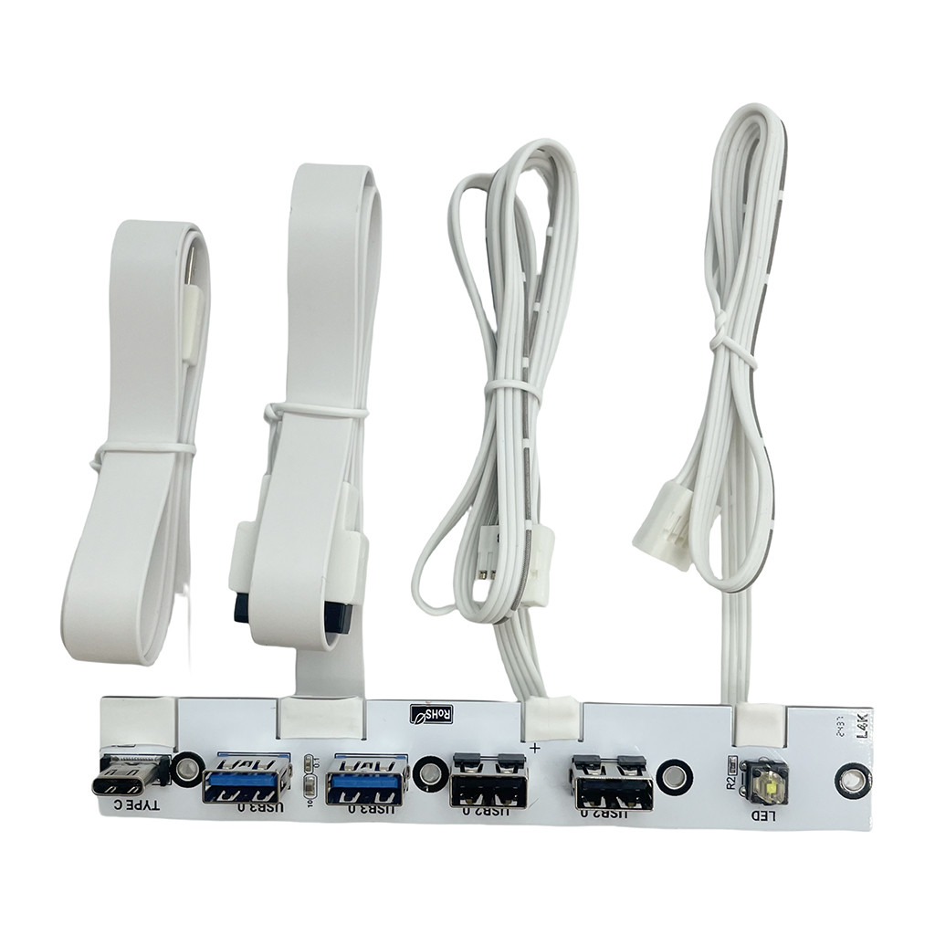 Jmt USB 3.0 Bảng điều khiển phía trước Hub IO Panel USB3.0 + USB2.0 + Type-C 20G + Công tắc LED cho vỏ PC Khung máy tính để bàn