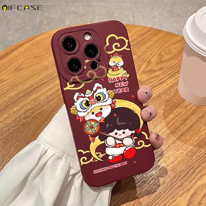 Dành Cho Vivo X200 Pro Mini X100s X100 X90 X80 X70 Pro Plus Ultra Ốp Điện Thoại Tết Nguyên Đán Mèo May Mắn Chó Con Chim Cánh Cụt Gấu Trúc Thỏ Hoạt Hình Dễ Thương Vỏ Mềm Ốp Lưng