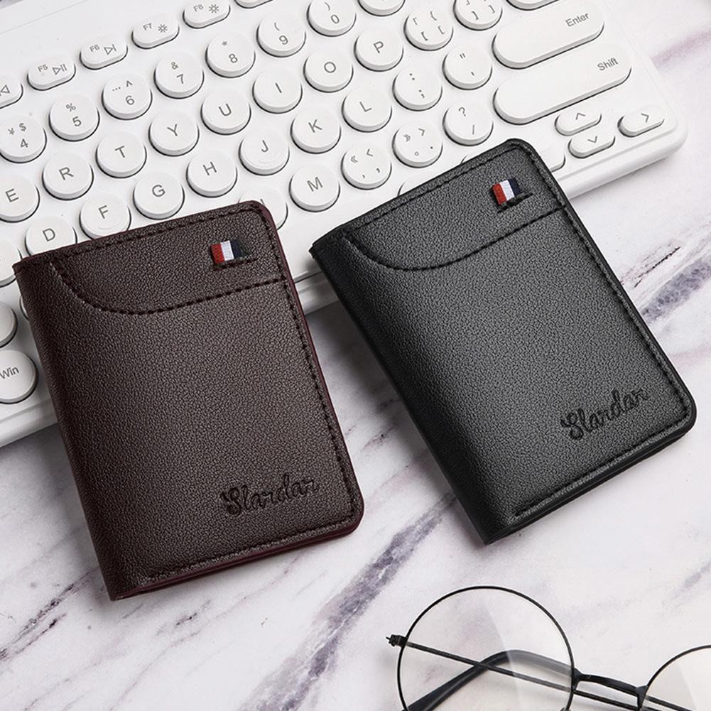 Ví Mini siêu mỏng nam phong cách ngắn gọn Ví da mềm hợp thời trang