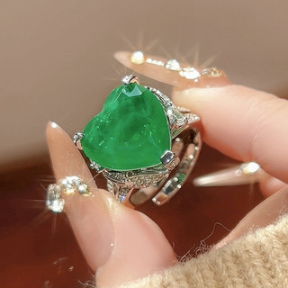 Châu Âu Mỹ ins Phong Cách Mới Ngọc Lục Bảo Hình Trái Tim Trang Sức Phù Hợp Với Nữ