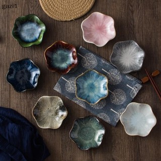 [gazi1] 1Pc Gốm te Đĩa Hình Hoa Hạt Sứ Đĩa Đĩa Nhỏ Nước Tương Gia Vị Bộ Đồ Ăn Đồ Dùng Nhà Bếp Boutique