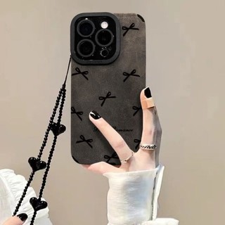 Ốp điện thoại di động dây buộc da lộn màu xám sang trọng cho iPhone16 15 14 13 12 11 Pro MAX IXS MAX XR XS 7 8 Plus bảo vệ camera chống sốc chống rơi mặt sau mềm