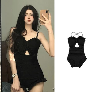 PCF * Nữ Tắm Phù Hợp Với Ruffle Tummy Kiểm Soát Monokini Bơi Trang Phục Ruched Backless Đồ Bơi Nữ Monokini Đi Biển