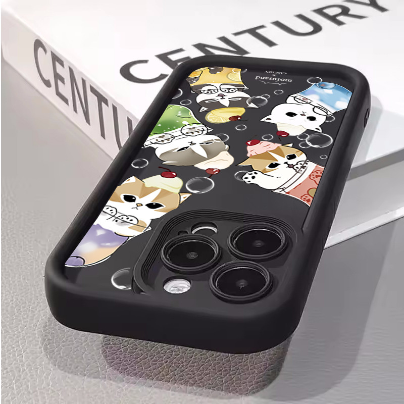 Ốp Điện Thoại Mèo Mifusand Dễ Thương Cho Iphone 16e 16 Pro Max 15 14 13 12 11 Pro Max 7 8 Plus 12 13 Mini Cover Hoạt Hình Mùa Hè Trái Cây Chanh TPU Bảo Vệ Camera