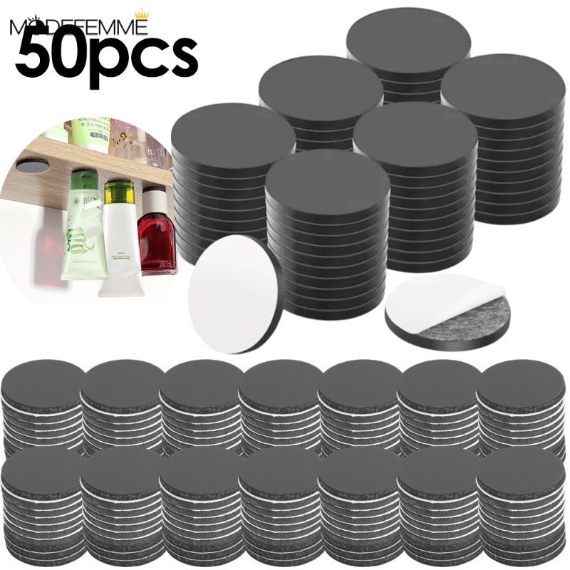 [Trang chủ] Dải từ tính tròn có mặt sau dính - 50 chiếc Nam châm 2 mm siêu mỏng để sử dụng tại nhà / văn phòng / quảng cáo nhẹ