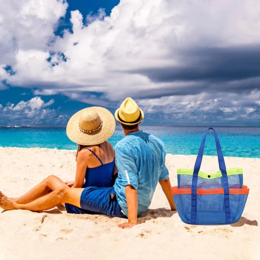 Túi đựng đồ đi biển bằng lưới FEDAOG, Túi Tote đi biển thoáng khí khô nhanh, Túi xách bơi lội di động dung tích lớn di động có thể gập lại đa năng để bơi du lịch Đồ cần thiết cho kỳ nghỉ du lịch
