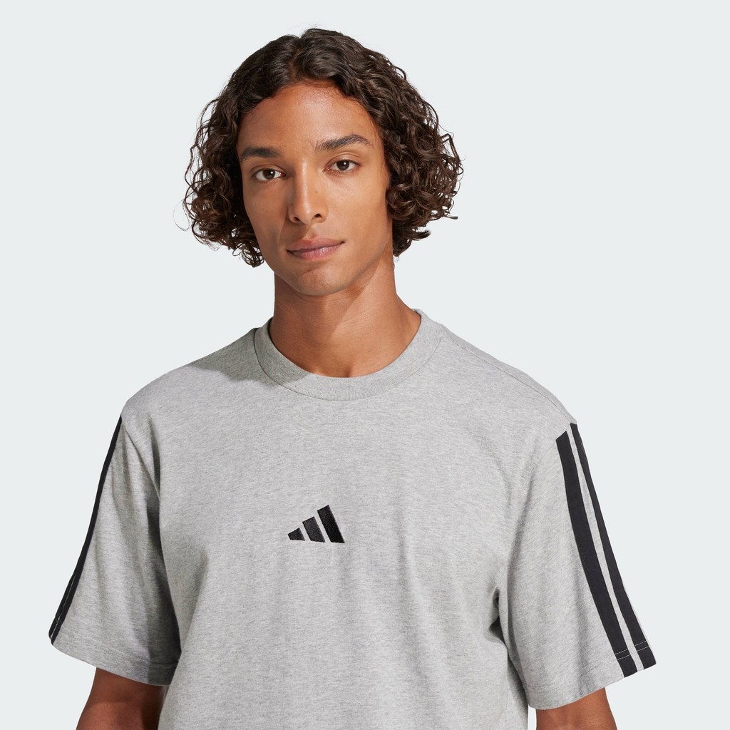 adidas Lifestyle Essentials 3-Stripes Single Jersey Tee Men Grey JW1953 | BigBuy360 - bigbuy360.vn
